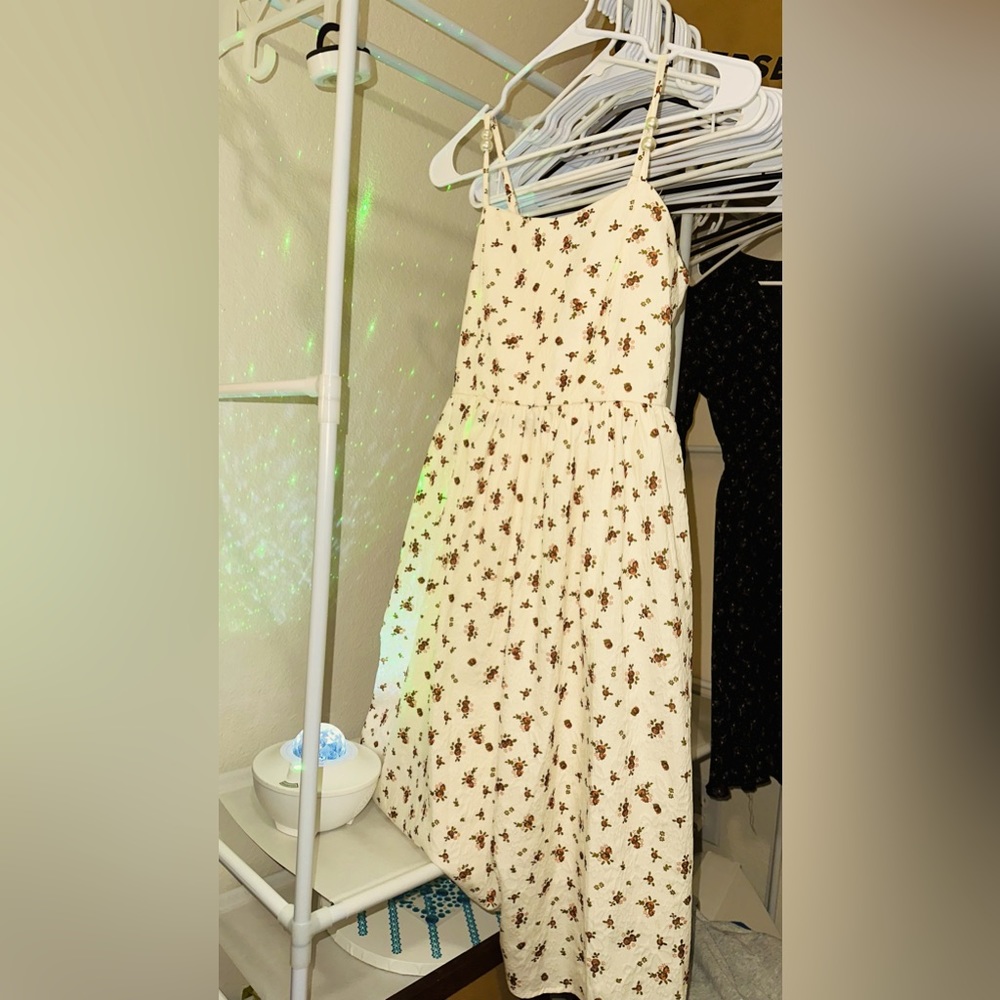 BEIGE FLORAL LONG DRESS, Brand new without tags!